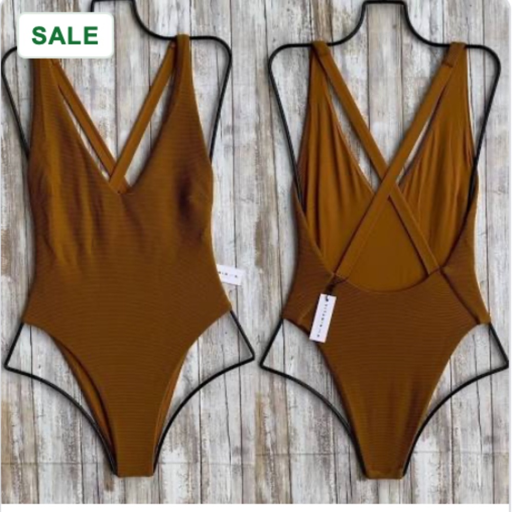 Vitamin A Chocolate Brown One-piece Bathing Suit XS